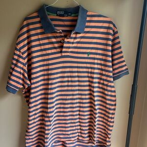 Vintage Ralph Lauren Orange and Navy Striped Polo
